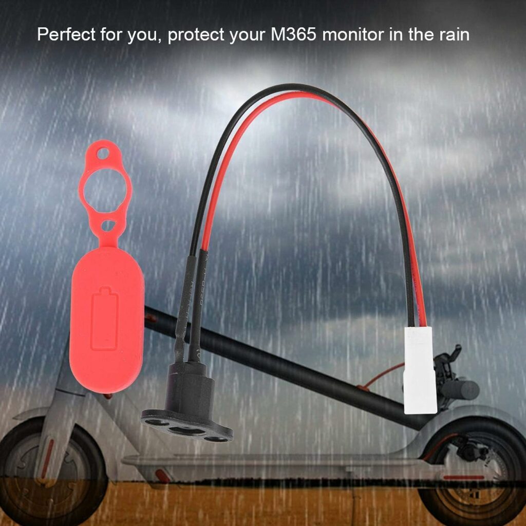 DAUERHAFT Silicone Charging Port E-scooter Charging Port Portable Waterproof Electric Scooter Charging Port,with Waterproof Cover,for M365 E-Scooter