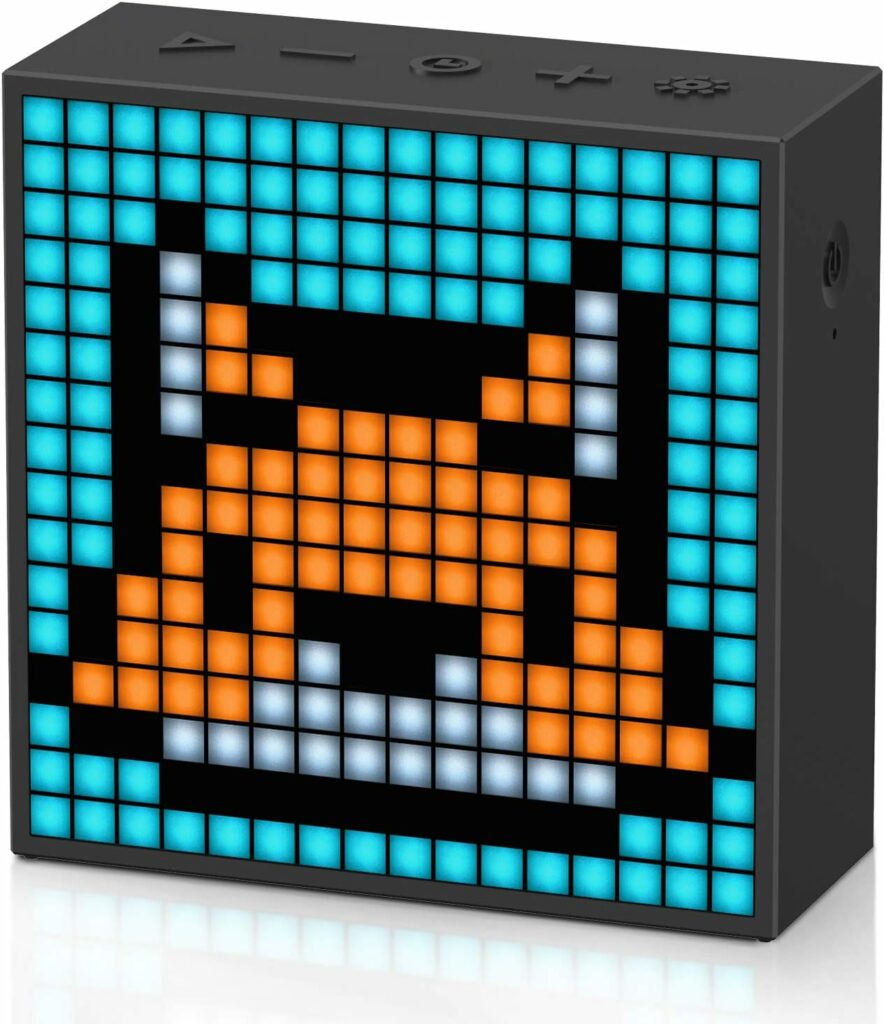 Divoom Timebox evo Pixel Art LED Bluetooth Speaker App Control, Smart Portable Wireless Speaker with Powerful Bass, Supports Alarm Clock Radio, Microphone (Black)