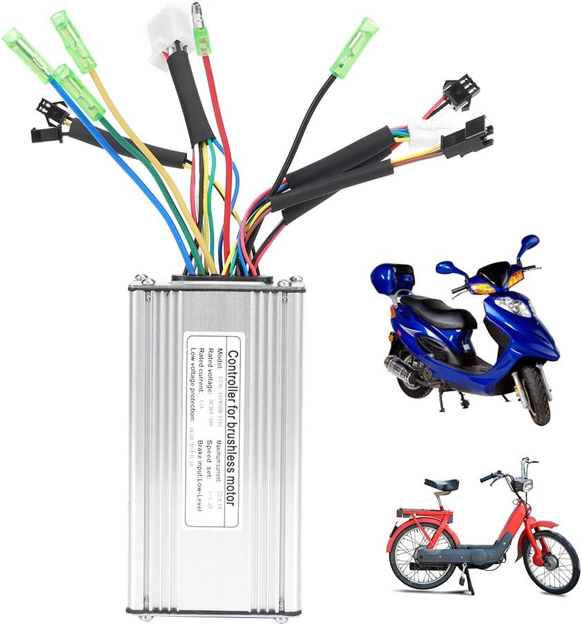 Duokon E‑Bike Controller, 22A 9 Tube 36/48V KT‑22A Rectangula Controller With All Normal Heads Electric Bicycle Conversion Accessory for Electric Bikes Electric Scooters Electric Bicycle