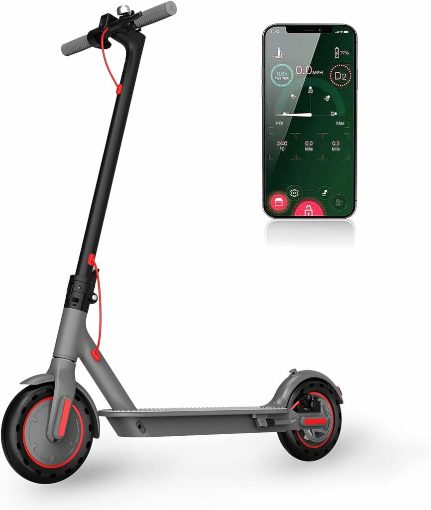 E-RIDES Electric Scooter Adult, E Scooter 25km Long Range, 8.5 inches Solid Tire, LED Light, Max Speed 25km/h, Disc Brake  EABS, 250W Motor, Folding Electric Scooters for Adults with APP