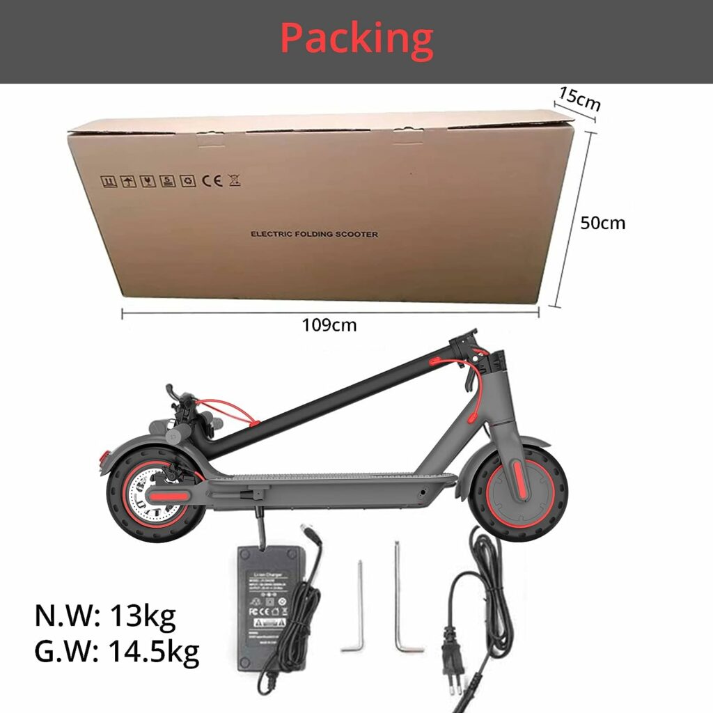 E-RIDES Electric Scooter Adult, E Scooter 25km Long Range, 8.5 inches Solid Tire, LED Light, Max Speed 25km/h, Disc Brake  EABS, 250W Motor, Folding Electric Scooters for Adults with APP
