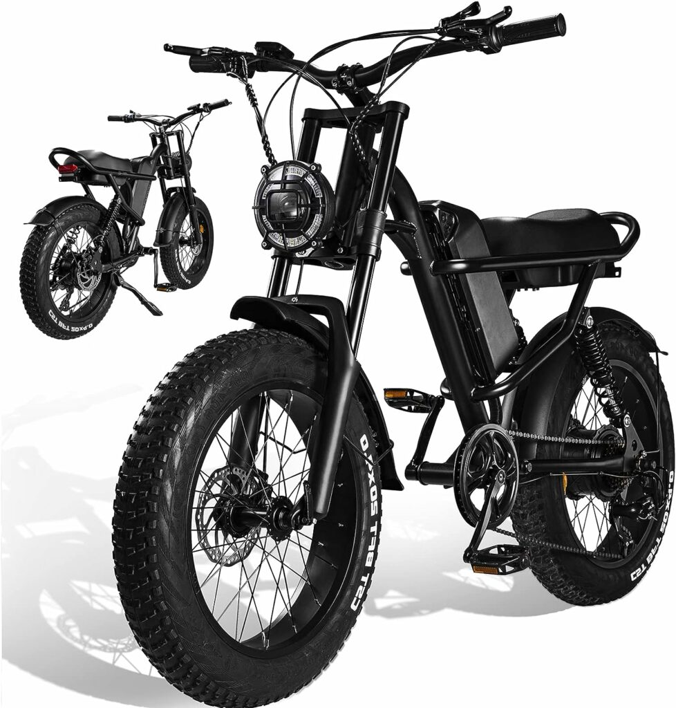 electric bikes 20 Inch Off-Road EBIKE for Adults with 48V 20AH Detachable Lithium Ion Battery7 Speed Snow Bike with Dual Shock Absorbers and Brush-less Motor