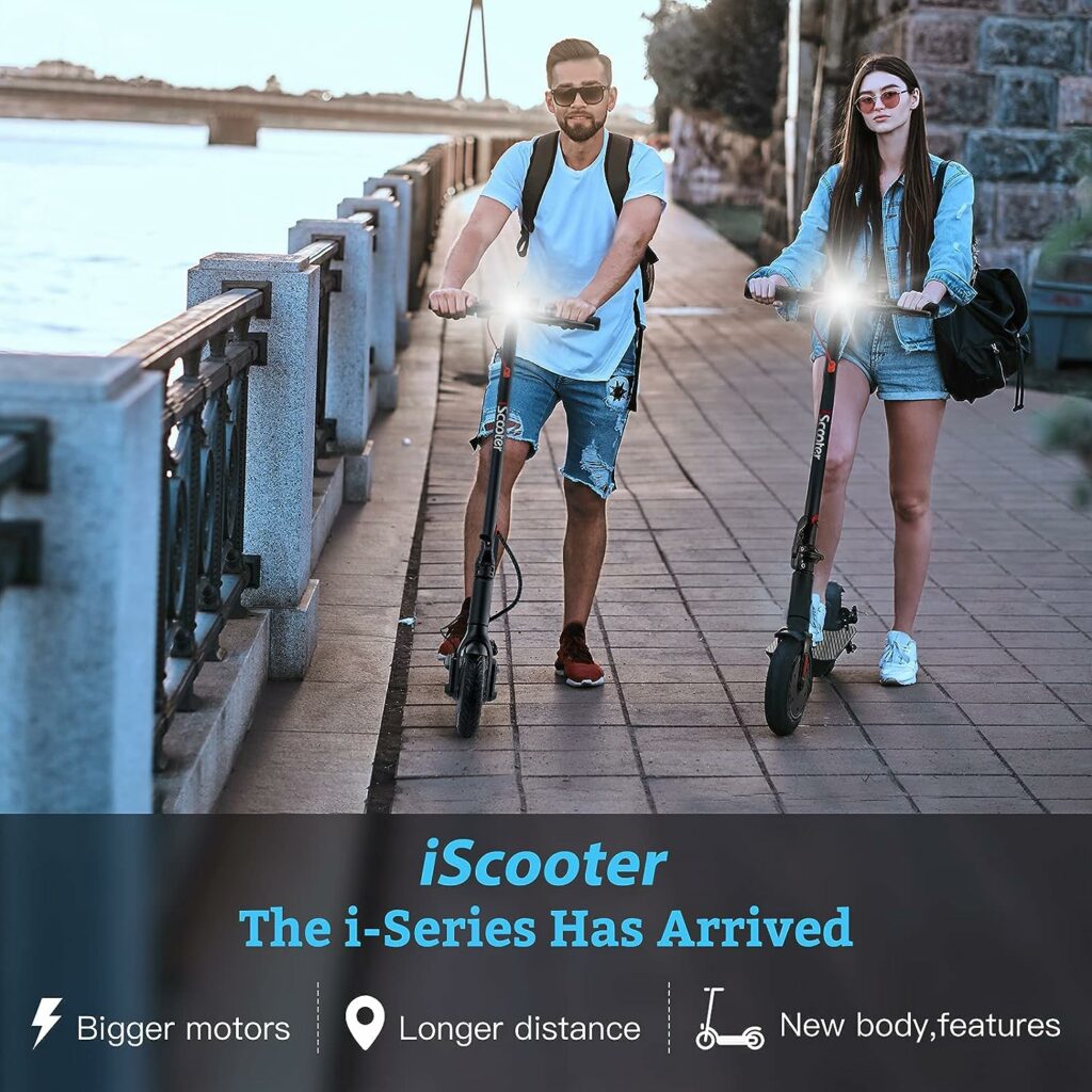 Electric Scooter Adults Fast 25km/h,iScooter i9 Portable E Scooter with APP Control, 28km Long Range, 350W Motor, 8.5 Maintenance Free Tires,Max Load 264 lbs Electric Scooters for Adults  Teens
