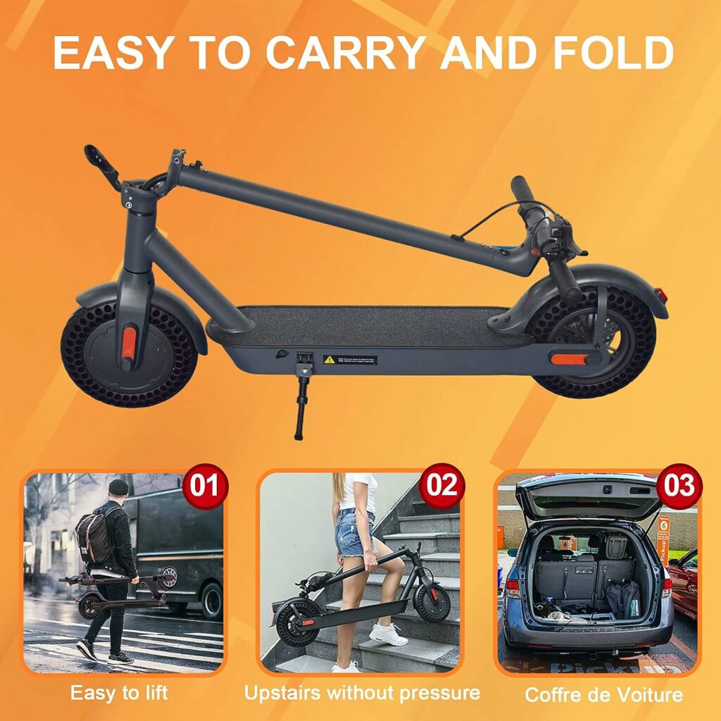 Electric Scooter,Electric Scooter adult,10inch Tires,36V 7.5Ah 3 Speed Adjustable Scooter,350W Folding Electric E Scooter for Adults and Teenagers