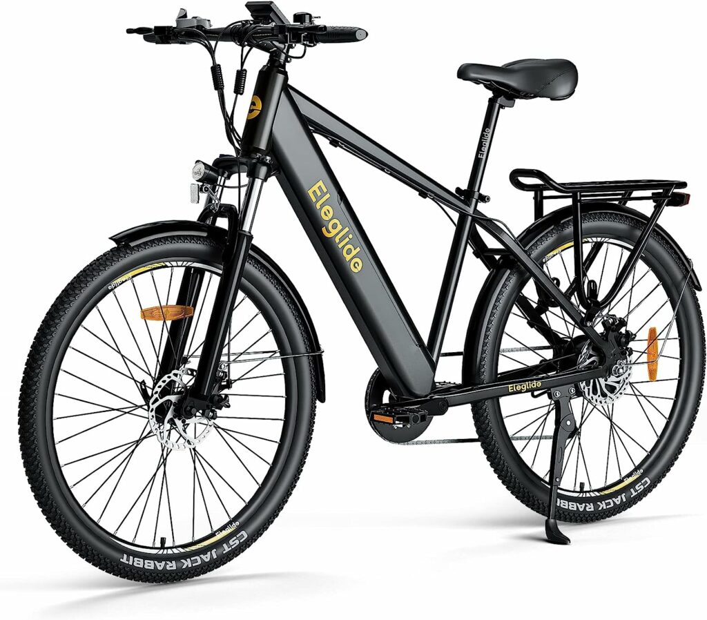 Eleglide T1 Electric Bicycle Mountain Bike, 27.5 Commute Trekking E-bike with 36V 12.5Ah Removable Li-Ion Battery, LCD Display, Shimano 7 Speed, Dual Disk Brake