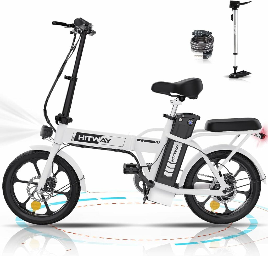 HITWAY Electric Bike E Bike Foldable City Bikes 8.4Ah Battery, 250W Motor, Assist Range Up to 35-70Km BK5