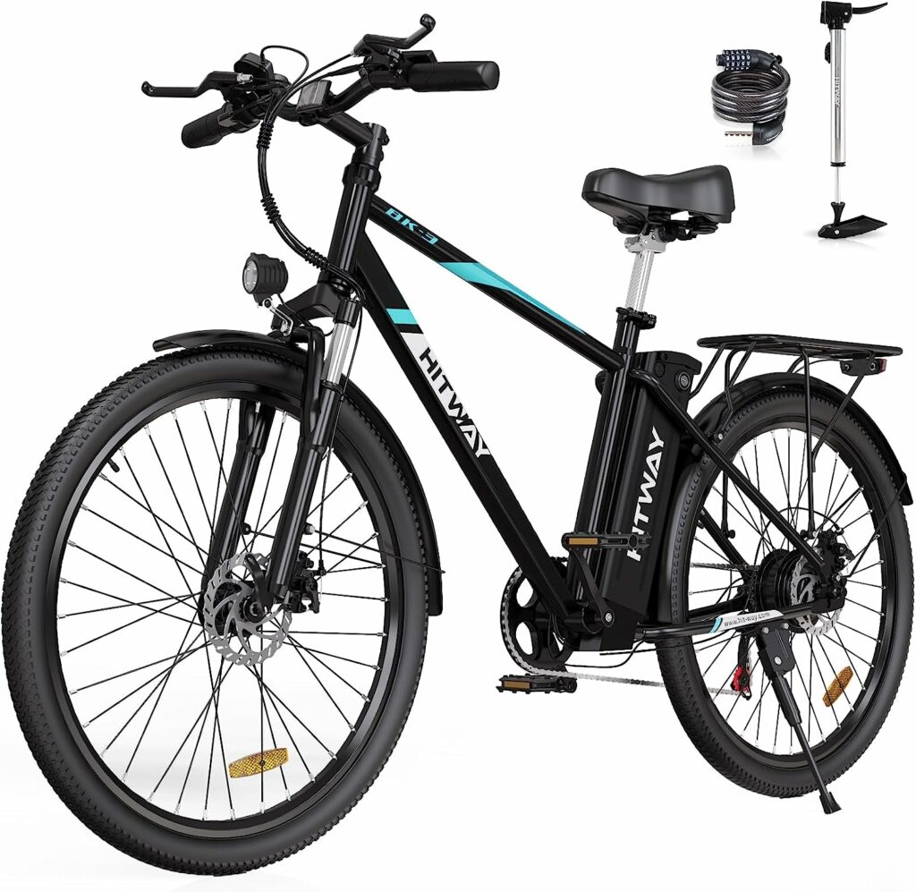 HITWAY Electric Bike for Adults, 26 Ebike with 250W Motor, Electric Bicycle with 36V 14AH Removable Battery, City Commuter, 7-Speed Mountain Bike
