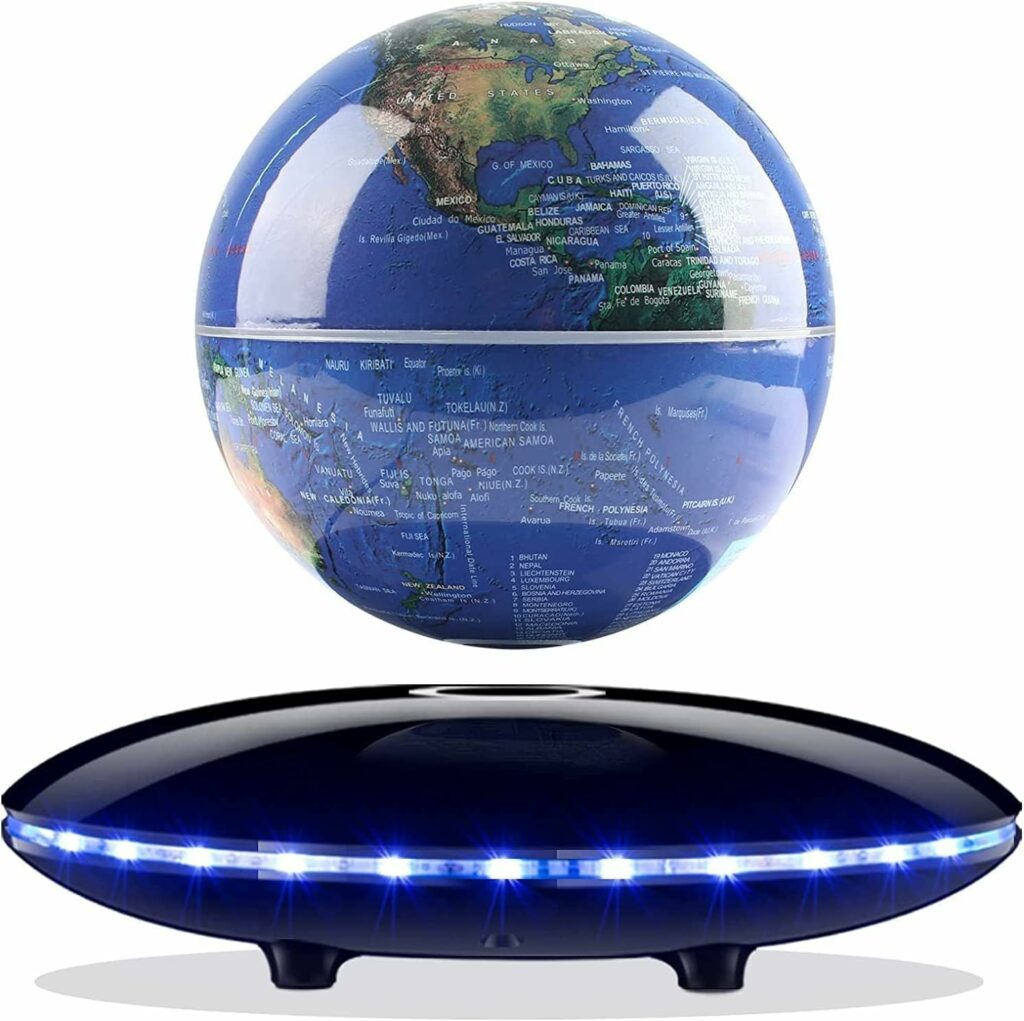 Levitating Globe,Cool Gadgets Magnetic Globes Floating Globe World Map Office Decor with LED Light Base,Cool Tech Gift for Men