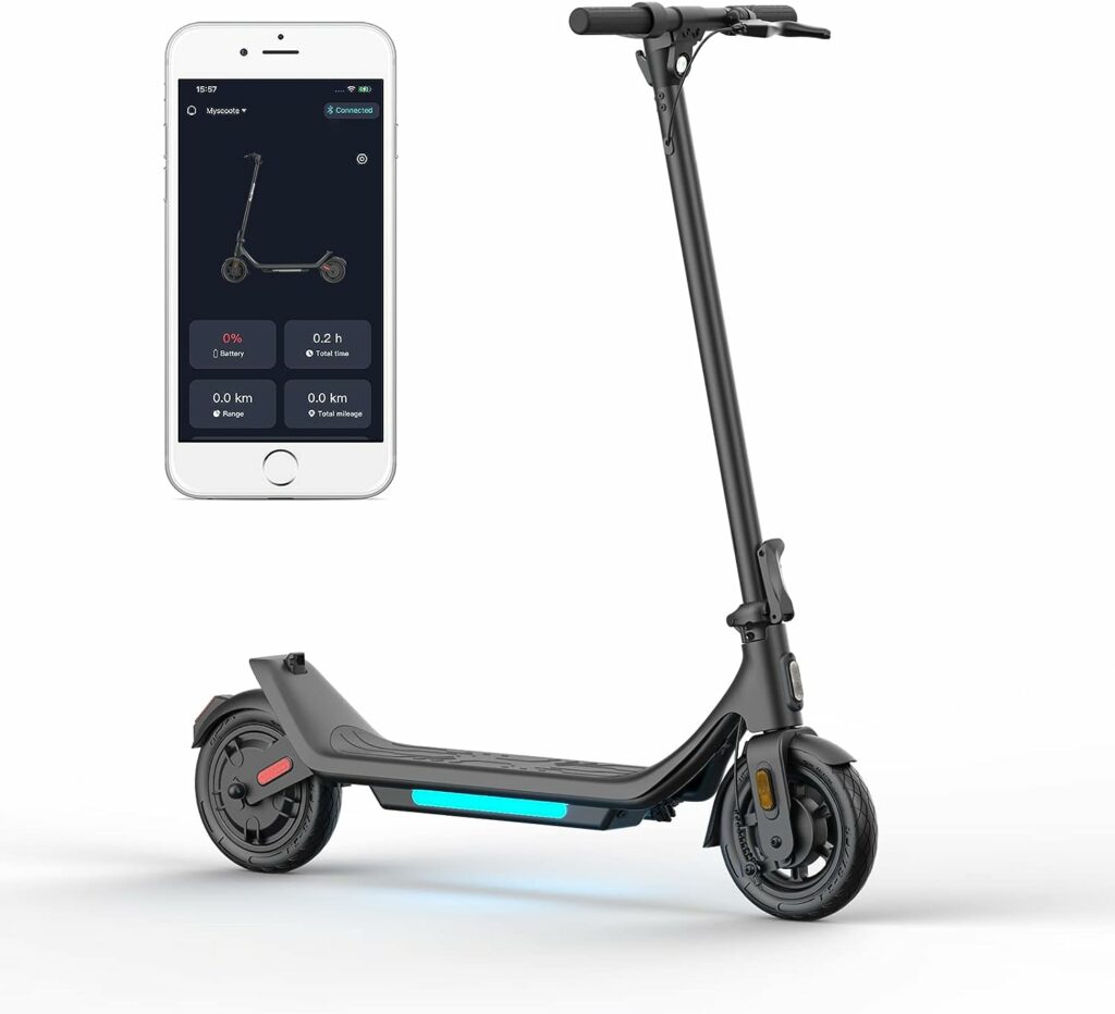 M MEGAWHEELS Electric Scooter for Adults,3 Speed Modes, Max. 25km/h,9 Tires Foldable Electric Scooter with APP Control