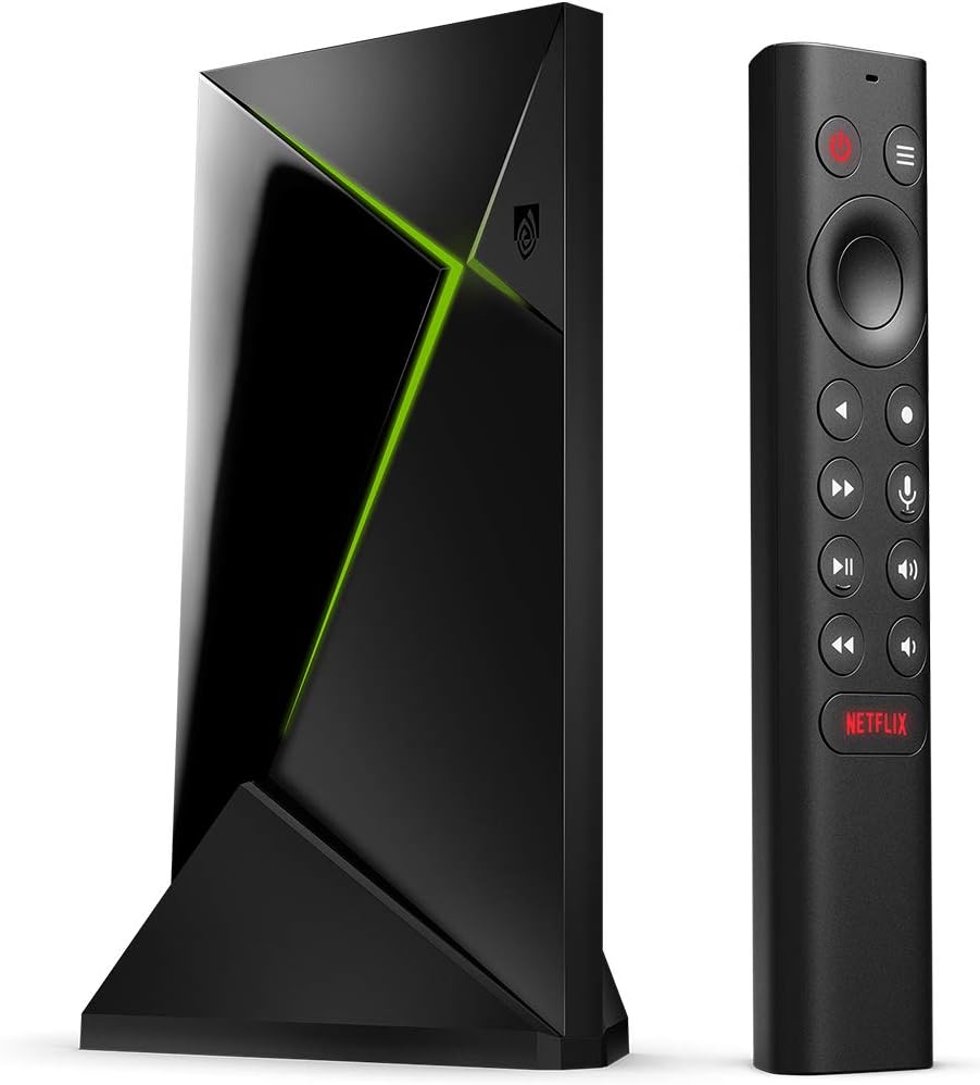 NVIDIA SHIELD Android TV Pro Streaming Media Player; 4K HDR Movies, Live Sports, Dolby Vision-Atmos, AI-Enhanced Upscaling, GeForce NOW Cloud Gaming, Google Assistant Built-In, Works with Alexa
