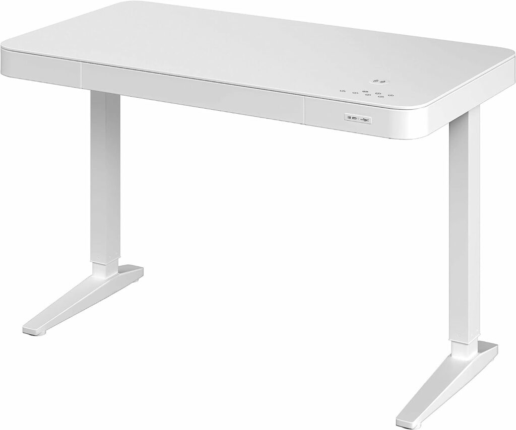 Purus Life Height Adjustable Electric Standing Desk with Built in Wireless Charger, 120 * 60 cm Dual Motor Smart Office Desk