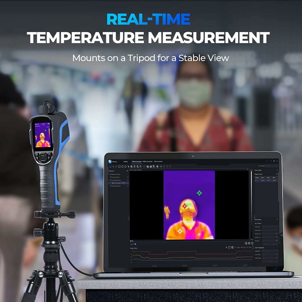 TOPDON Thermal Imaging Camera TC004, 256 x 192 High Resolution infrared camera, Testing Range -20℃~350℃, 0.05℃ Heat Sensitivity, 12-Hour Battery Life with PC Analysis and Video Recording