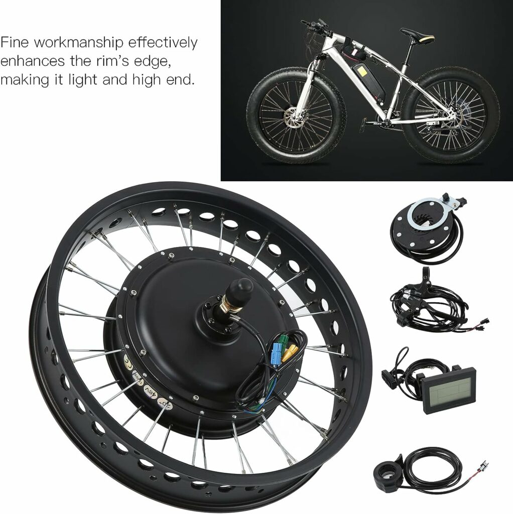 VGEBY Fat Tire Rear Wheel Conversion Kit, 48V 1500W 20 Inch Electric Bike Fat Tire Conversion Kit with LCD3 Meter KT 35A Controller Electric Bicycle Modification Accessories Ride